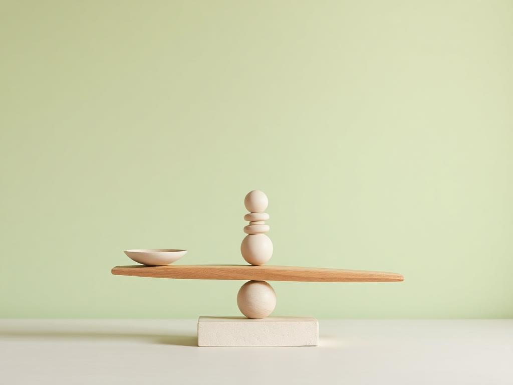 Moderne Waage als Sinnbild für Balance im System